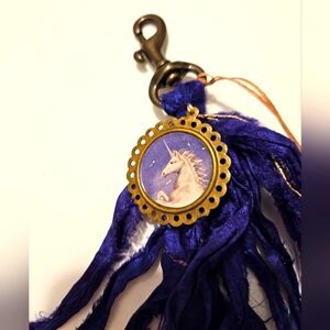 Unicorn portrait bag charm